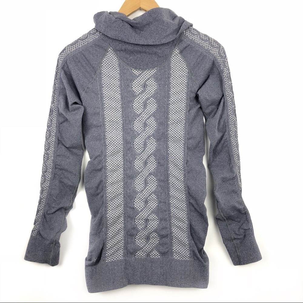 Athleta Cowl Neck Ruched Long Sleeve Shirt